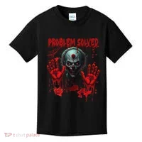 Problem Solved Bloody Hands Costume Clown Halloween Kids T-Shirt thumb 0