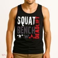 Powerlifting, Squat, Bench, Deadlift, Weightlifting Gift Tank Top thumb 3