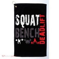 Powerlifting, Squat, Bench, Deadlift, Weightlifting Gift Golf Towel thumb 0