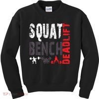 Powerlifting, Squat, Bench, Deadlift, Weightlifting Gift Kids Sweatshirt thumb 0
