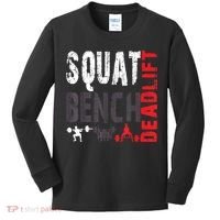 Powerlifting, Squat, Bench, Deadlift, Weightlifting Gift Kids Long Sleeve Shirt thumb 0