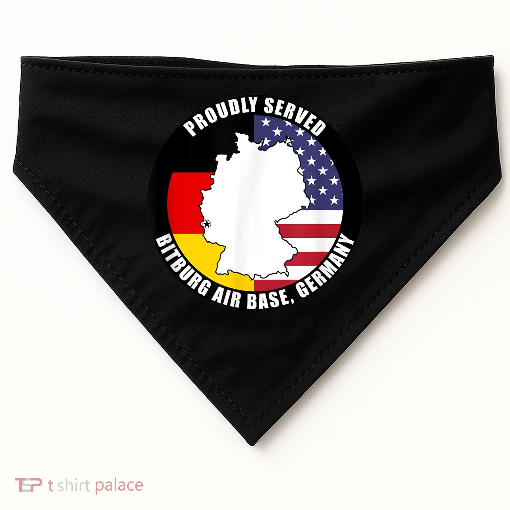 Proudly Served Bitburg Air Base Germany Military Veteran USA-Made Doggie Bandana
