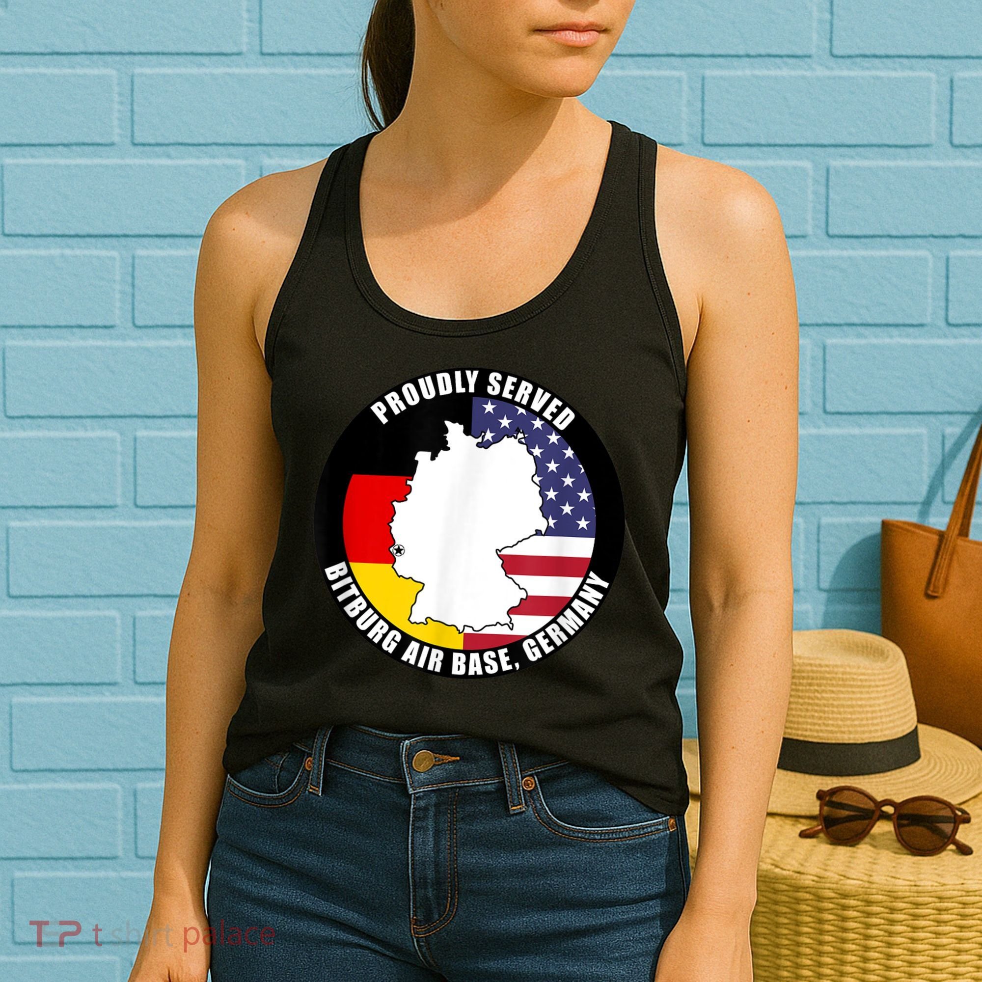 Proudly Served Bitburg Air Base Germany Military Veteran Women's Tank Top