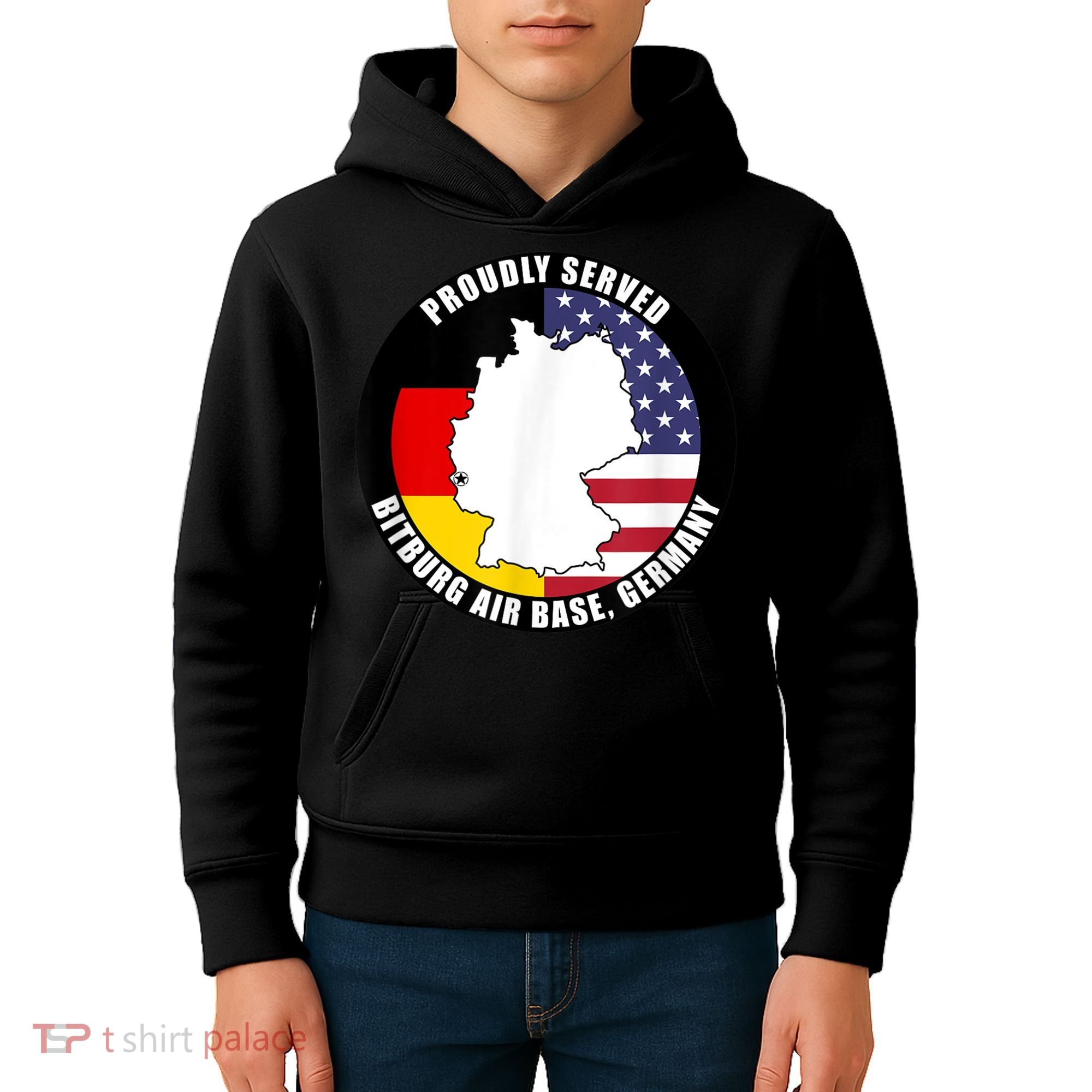 Proudly Served Bitburg Air Base Germany Military Veteran Kids Hoodie