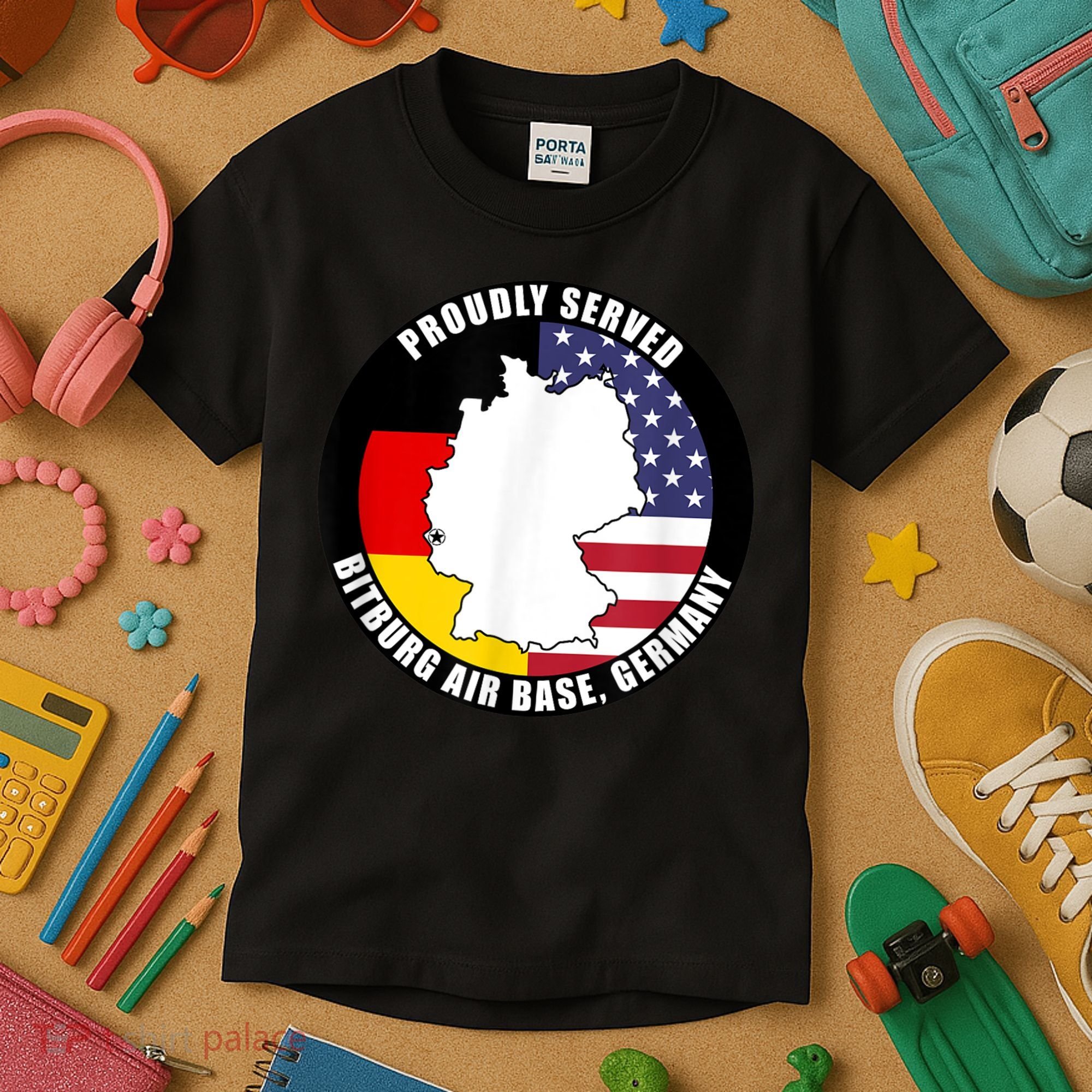 Proudly Served Bitburg Air Base Germany Military Veteran Kids T-Shirt