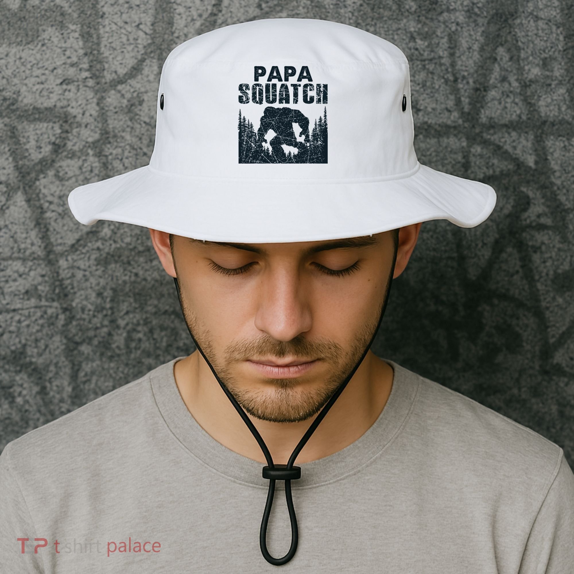 Papa Squatch Bigfoot Dad Fathers Day Bucket Hat