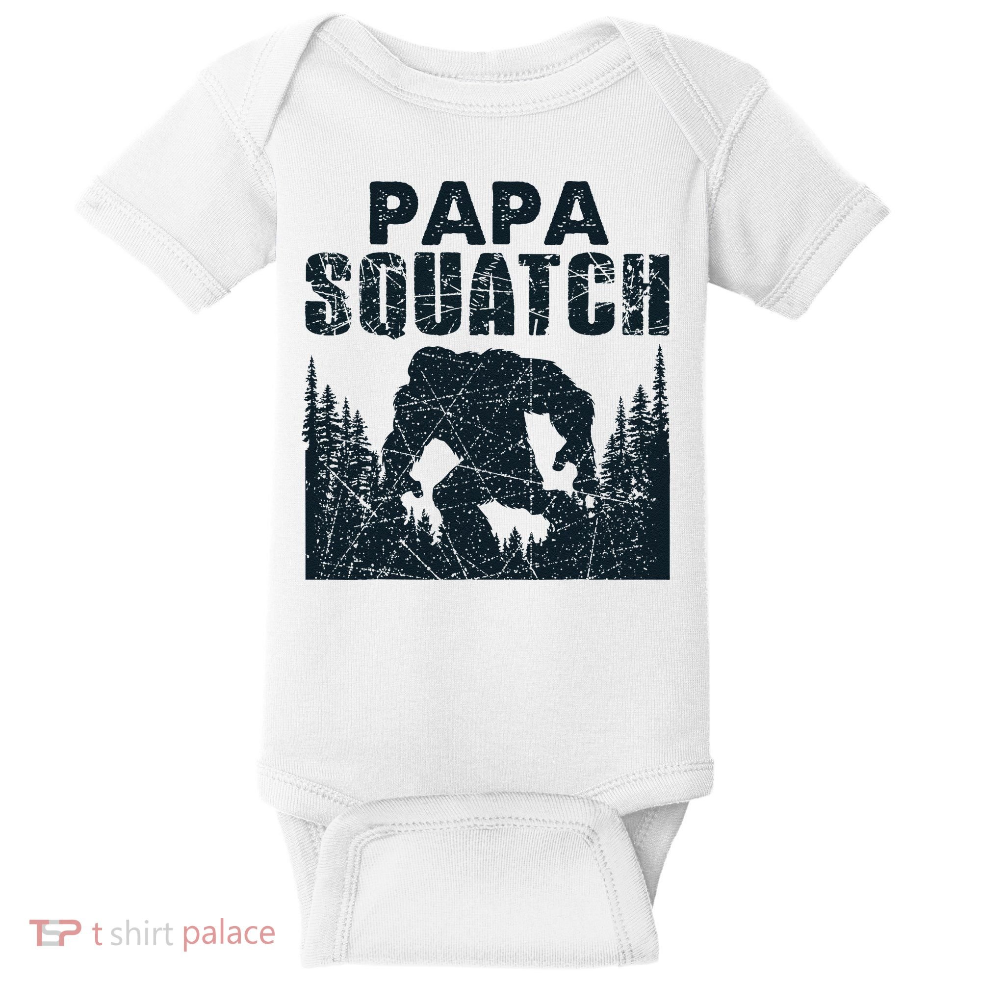 Papa Squatch Bigfoot Dad Fathers Day Baby Bodysuit