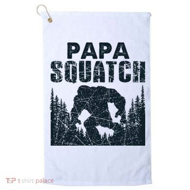 Papa Squatch Bigfoot Dad Fathers Day Golf Towel
