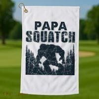 Papa Squatch Bigfoot Dad Fathers Day Golf Towel thumb 1