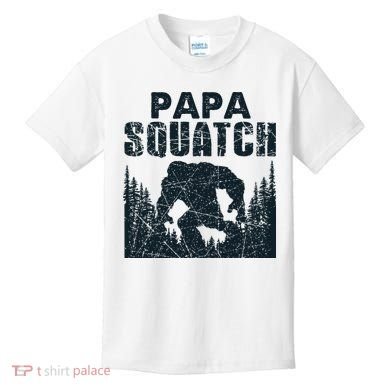 Papa Squatch Bigfoot Dad Fathers Day Kids T-Shirt