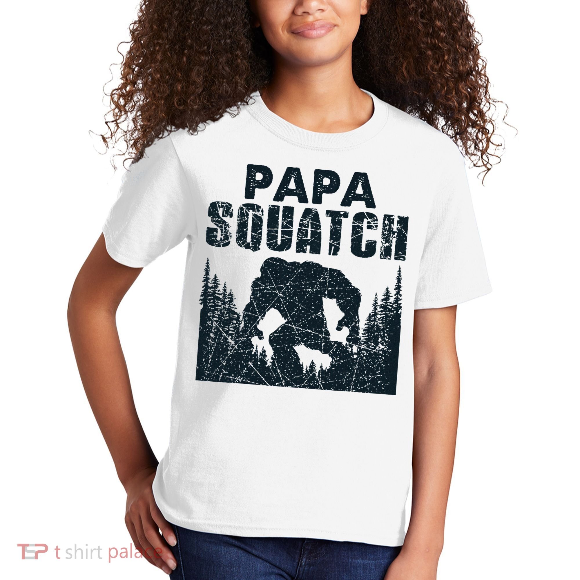 Papa Squatch Bigfoot Dad Fathers Day Kids T-Shirt