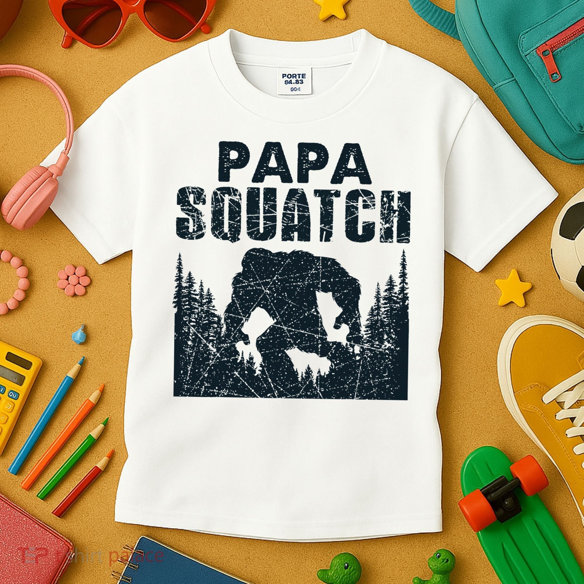 Papa Squatch Bigfoot Dad Fathers Day Kids T-Shirt