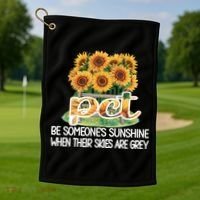 Pct Sunflower Best Patient Care Tech Cool Gift Golf Towel thumb 1