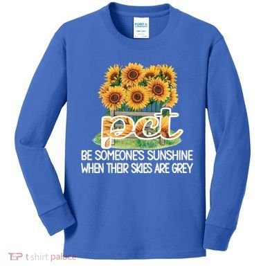 Pct Sunflower Best Patient Care Tech Cool Gift Kids Long Sleeve Shirt