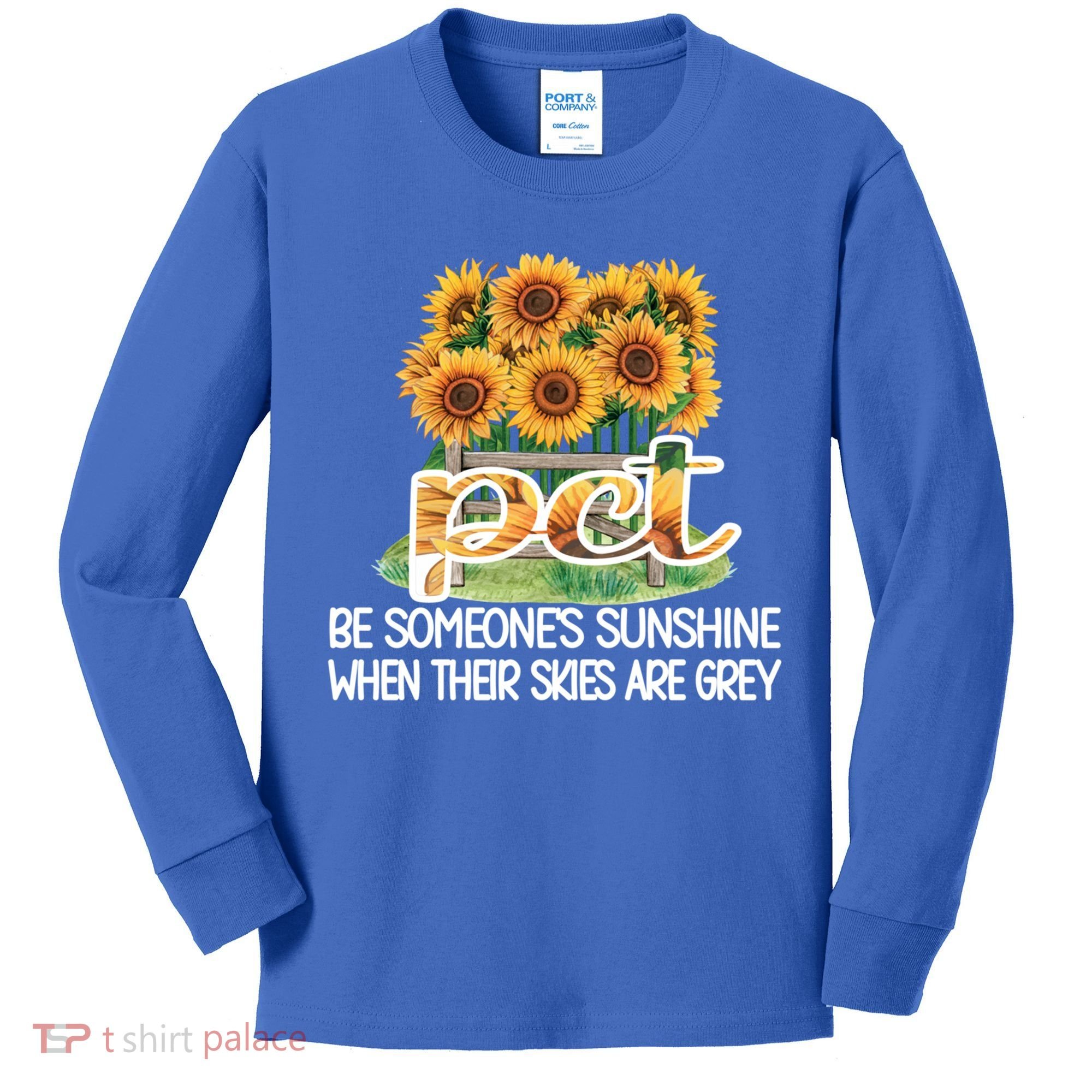 Pct Sunflower Best Patient Care Tech Cool Gift Kids Long Sleeve Shirt
