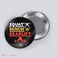 Powerlifting Squat Bench Deadlift Weightlifting Button thumb 0