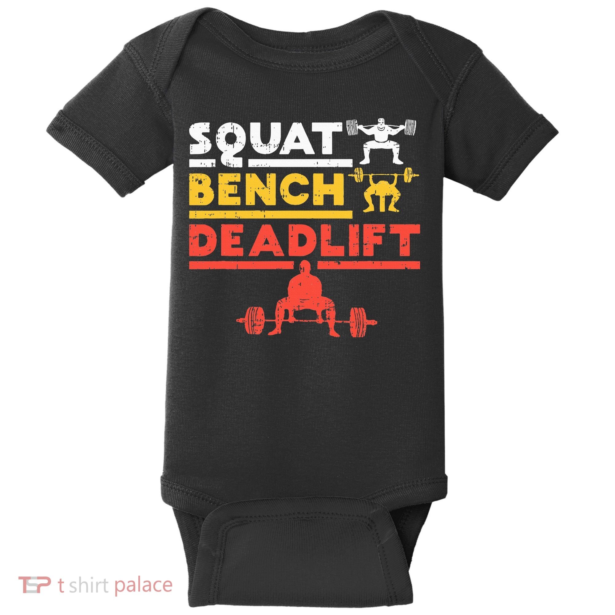 Powerlifting Squat Bench Deadlift Weightlifting Baby Bodysuit
