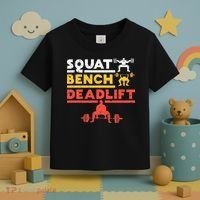 Powerlifting Squat Bench Deadlift Weightlifting Toddler T-Shirt thumb 3