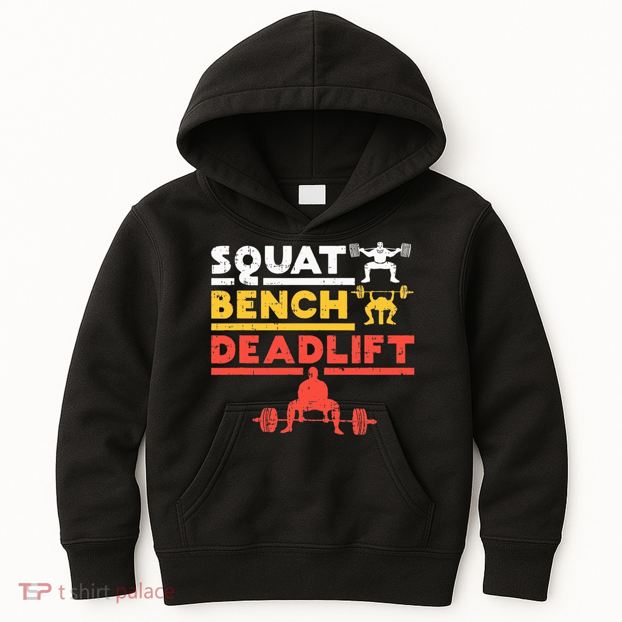 Powerlifting Squat Bench Deadlift Weightlifting Kids Hoodie