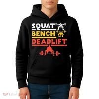 Powerlifting Squat Bench Deadlift Weightlifting Kids Hoodie thumb 4