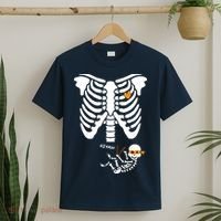 Pregnant Skeleton Baby Costume Halloween Maternity Ninja Ladies T-Shirt thumb 2