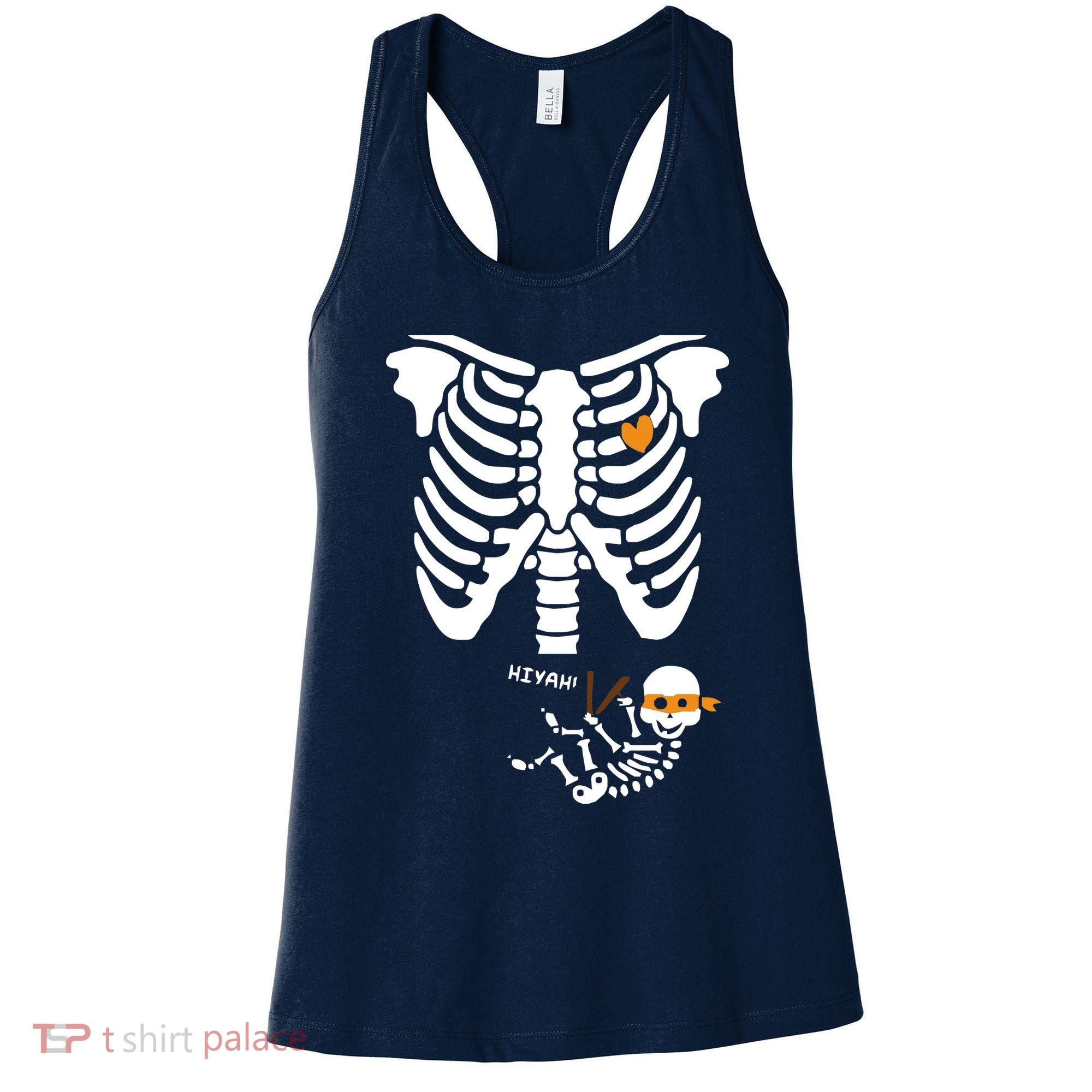 Pregnant Skeleton Baby Costume Halloween Maternity Ninja Ladies Women's Tank Top