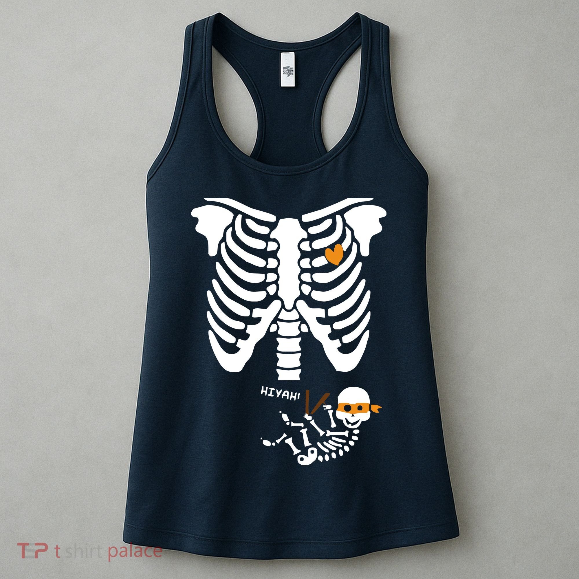 Pregnant Skeleton Baby Costume Halloween Maternity Ninja Ladies Women's Tank Top