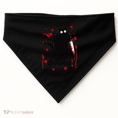 Problem Solved Bloody Funny Black Cat With Knife Cat Lovers USA-Made Doggie Bandana