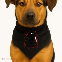 Problem Solved Bloody Funny Black Cat With Knife Cat Lovers USA-Made Doggie Bandana thumb 1