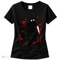 Problem Solved Bloody Funny Black Cat With Knife Cat Lovers Women's T-Shirt thumb 0