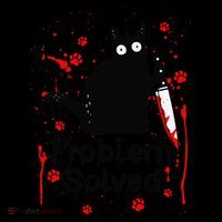 Problem Solved Bloody Funny Black Cat With Knife Cat Lovers Kids Hoodie thumb 5