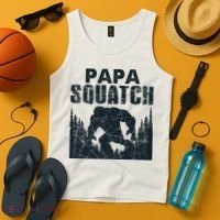 Papa Squatch Bigfoot Dad Father's Day Tank Top thumb 4