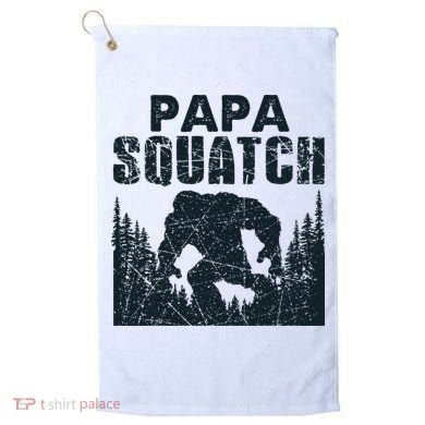 Papa Squatch Bigfoot Dad Father's Day Golf Towel