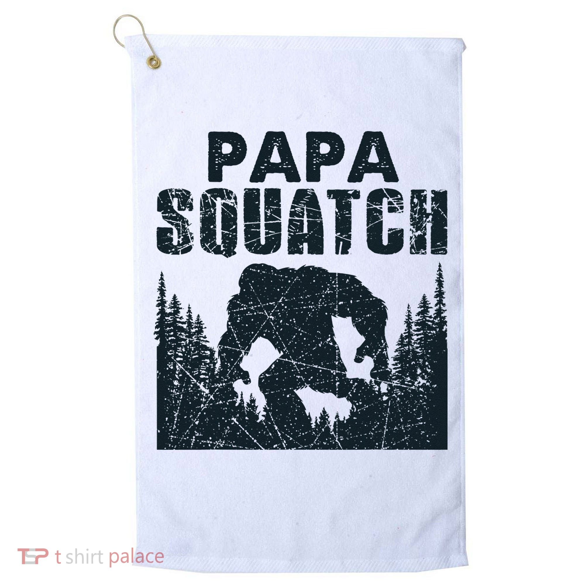 Papa Squatch Bigfoot Dad Father's Day Golf Towel