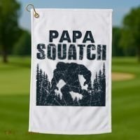 Papa Squatch Bigfoot Dad Father's Day Golf Towel thumb 1