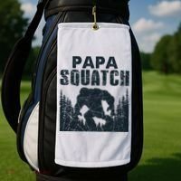 Papa Squatch Bigfoot Dad Father's Day Golf Towel thumb 2