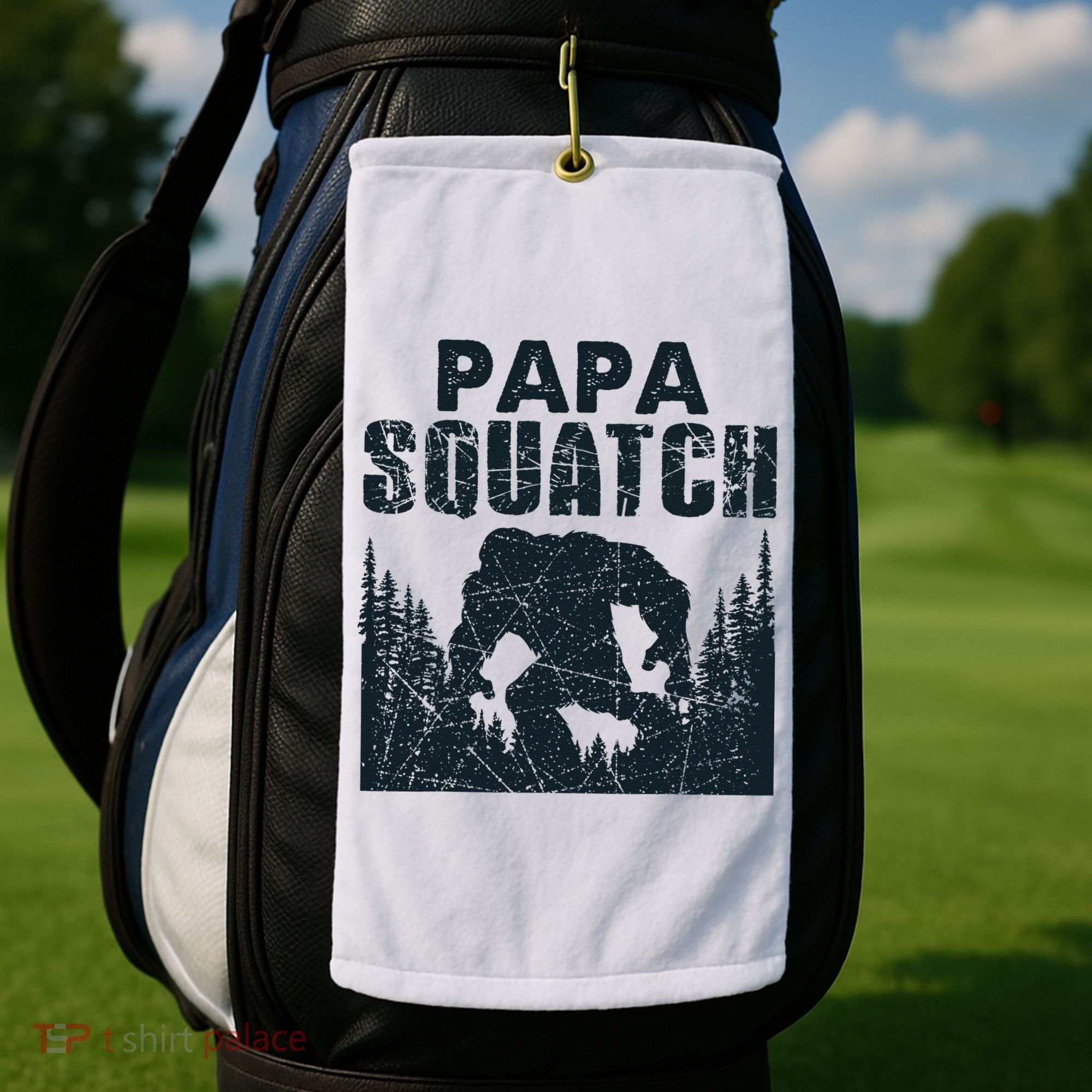 Papa Squatch Bigfoot Dad Father's Day Golf Towel