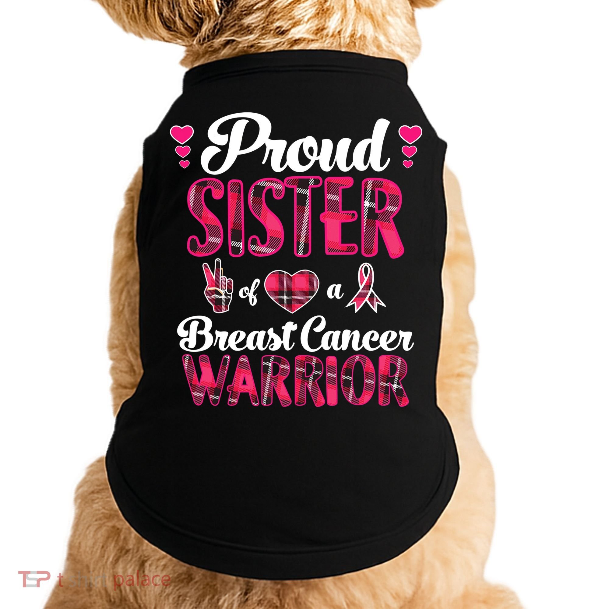 Proud Sister Breast Cancer Awareness Warrior Pink Ribbon Doggie Tank