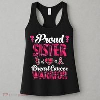 Proud Sister Breast Cancer Awareness Warrior Pink Ribbon Women's Tank Top thumb 3