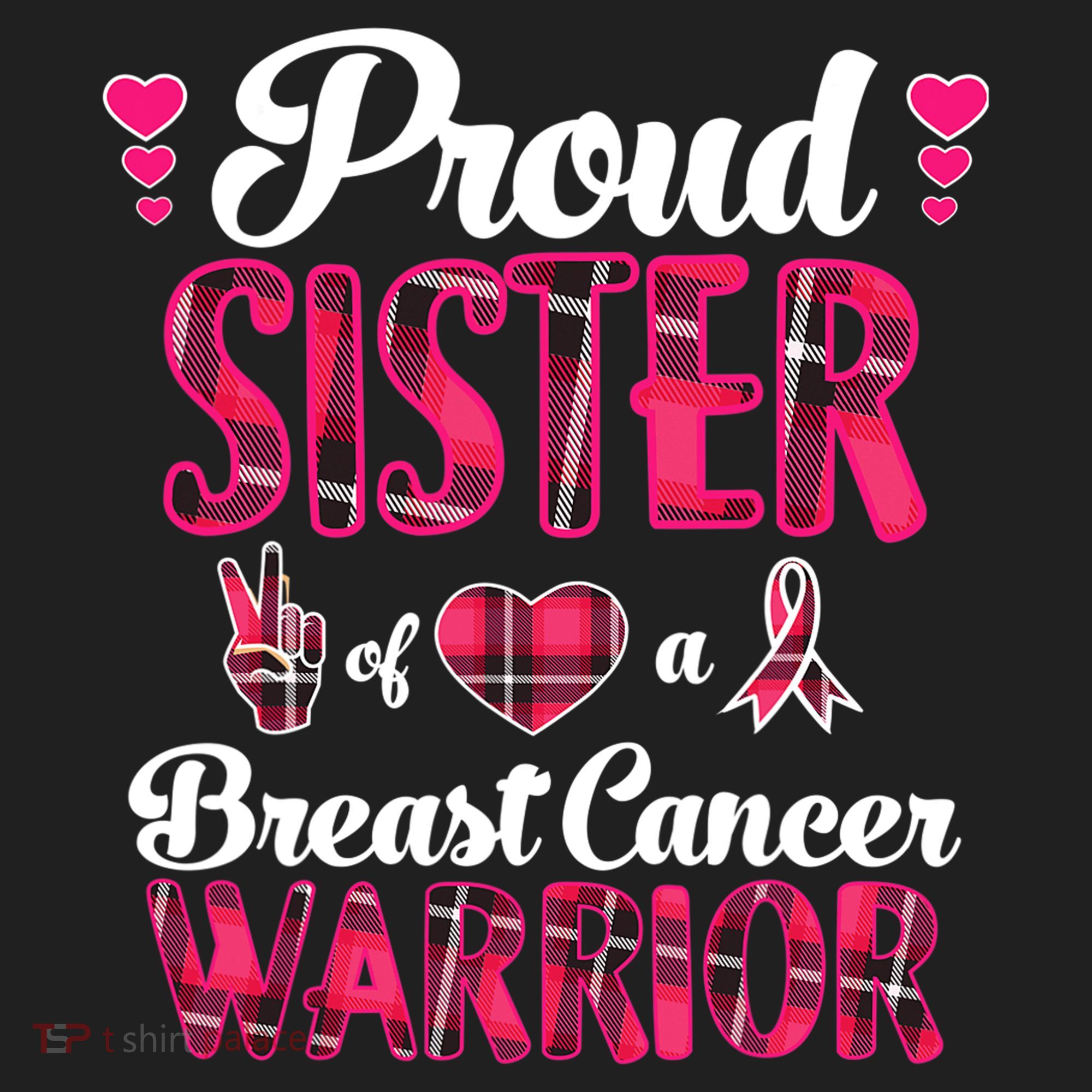 Proud Sister Breast Cancer Awareness Warrior Pink Ribbon Golf Towel