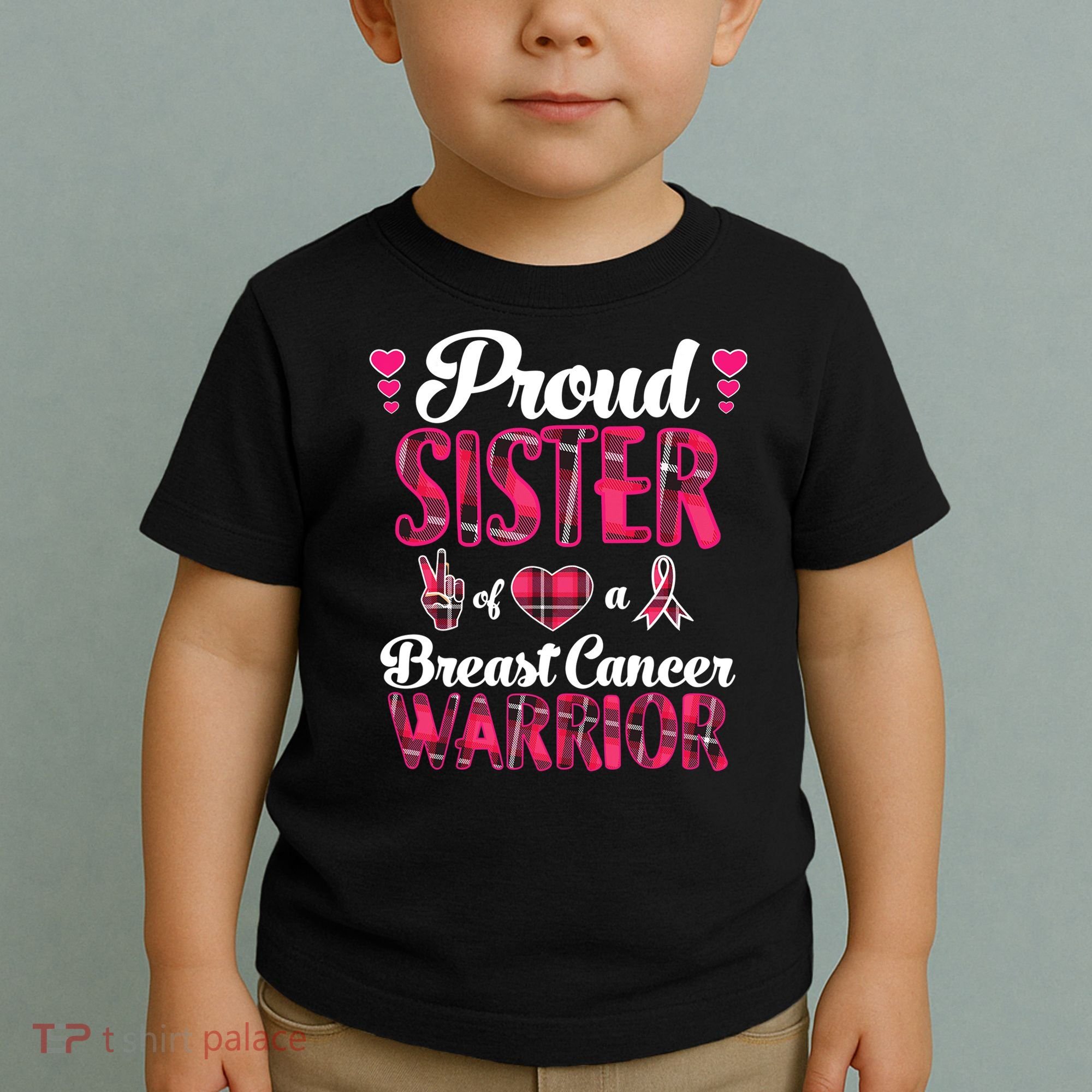 Proud Sister Breast Cancer Awareness Warrior Pink Ribbon Toddler T-Shirt