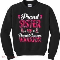 Proud Sister Breast Cancer Awareness Warrior Pink Ribbon Kids Sweatshirt thumb 0
