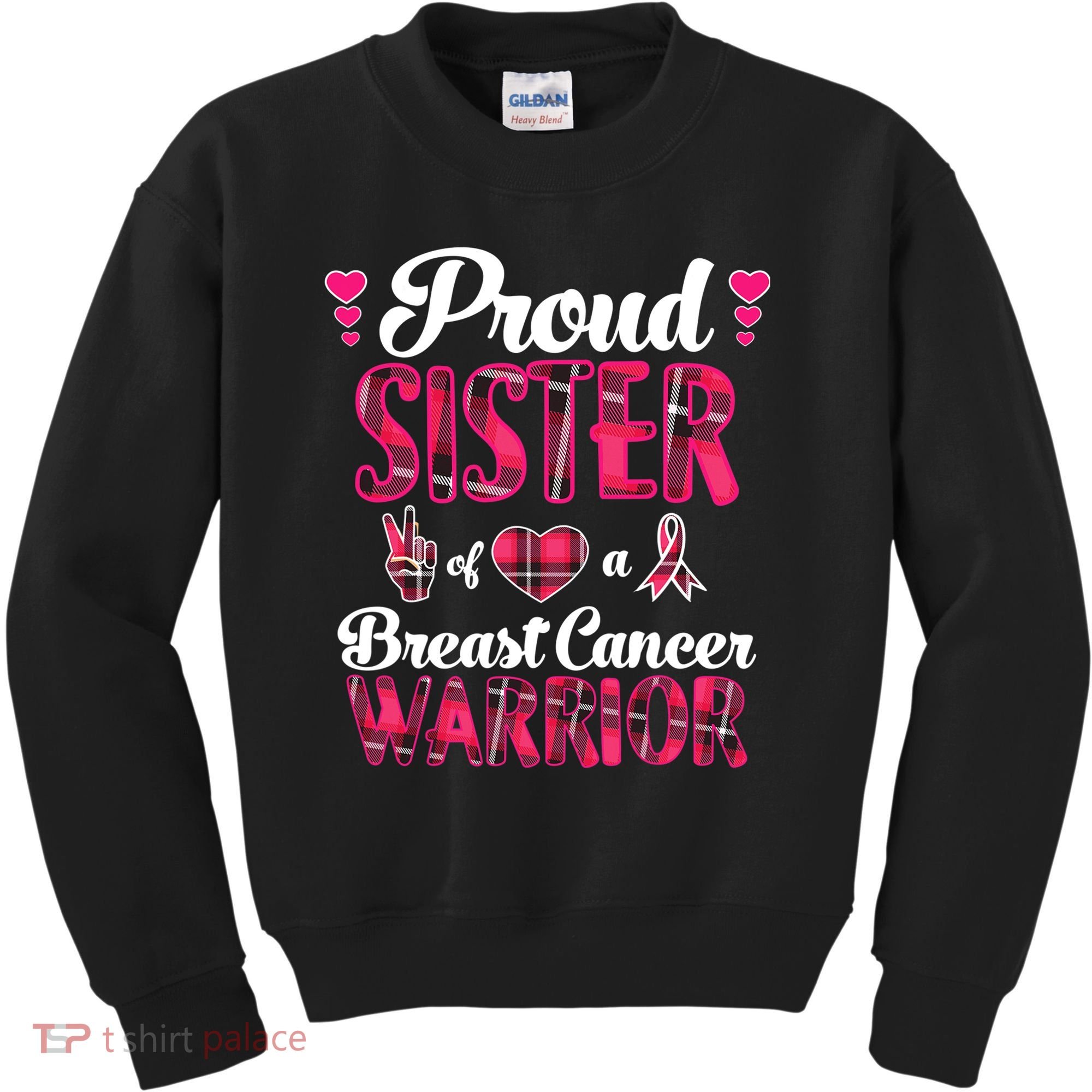 Proud Sister Breast Cancer Awareness Warrior Pink Ribbon Kids Sweatshirt