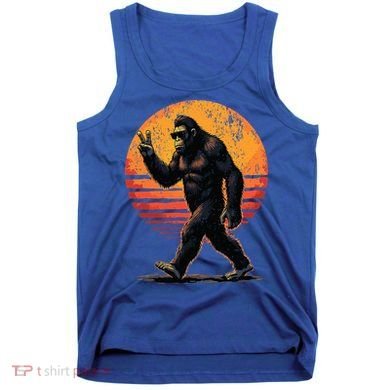 Peace Sign Bigfoot Sasquatch Sunset Graphic Big Foot Tank Top