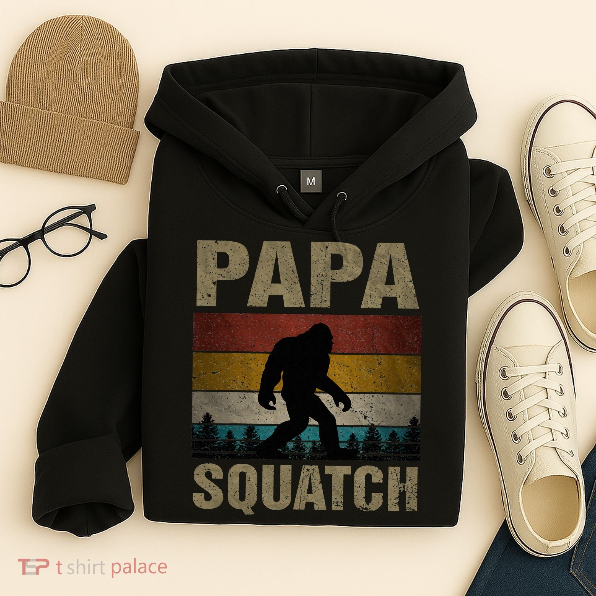 Papa Squatch Bigfoot Papa Sasquatch Yeti Family Hoodie