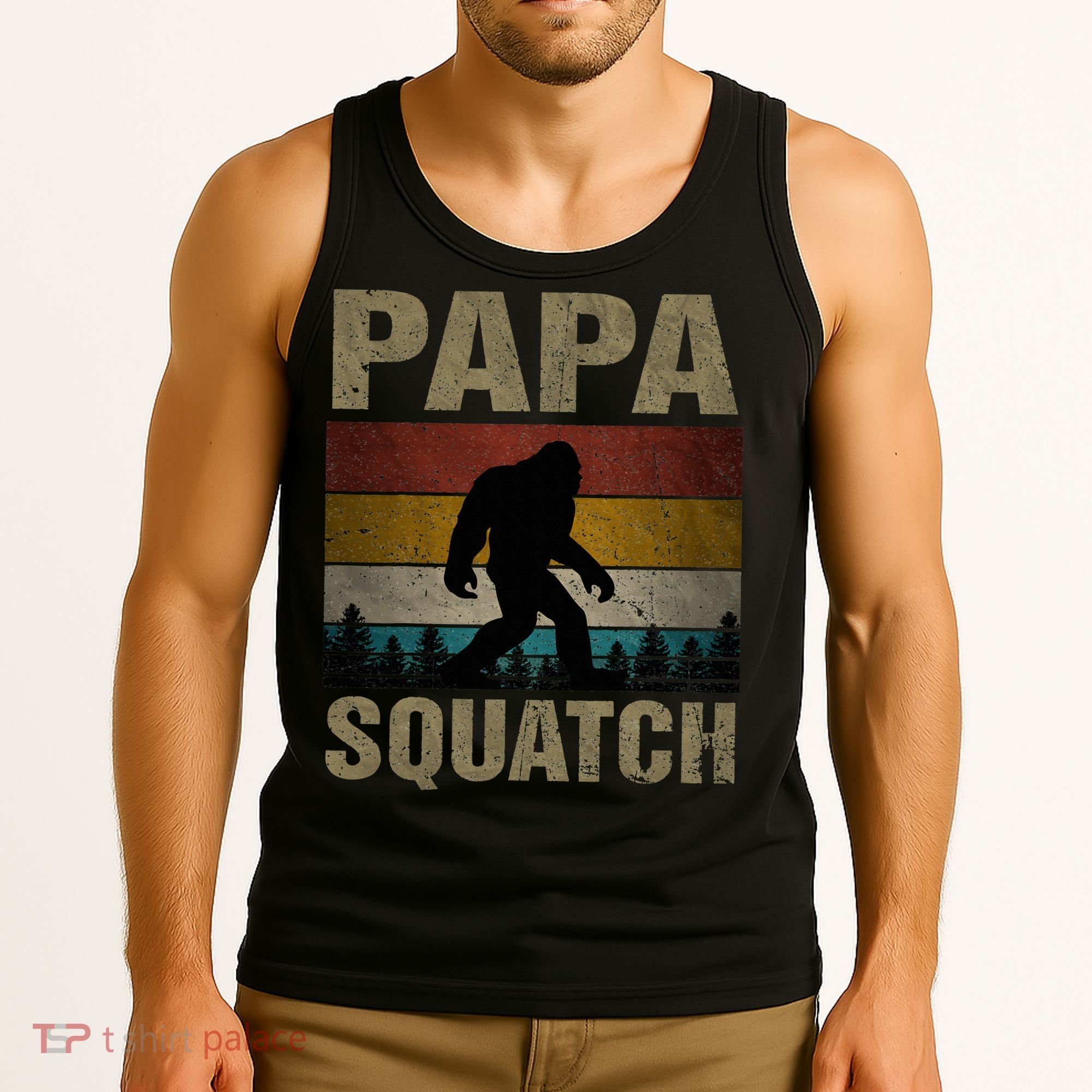 Papa Squatch Bigfoot Papa Sasquatch Yeti Family Tank Top