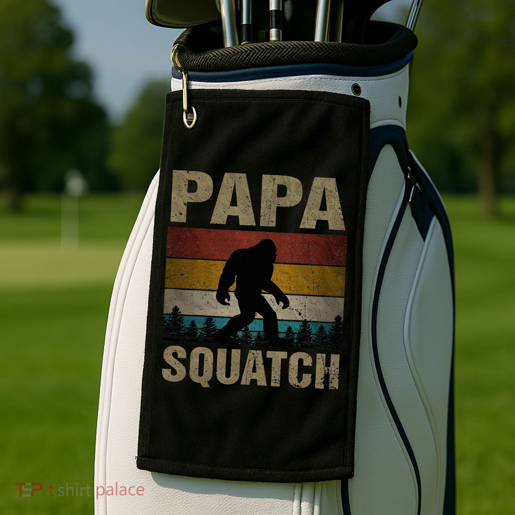 Papa Squatch Bigfoot Papa Sasquatch Yeti Family Golf Towel