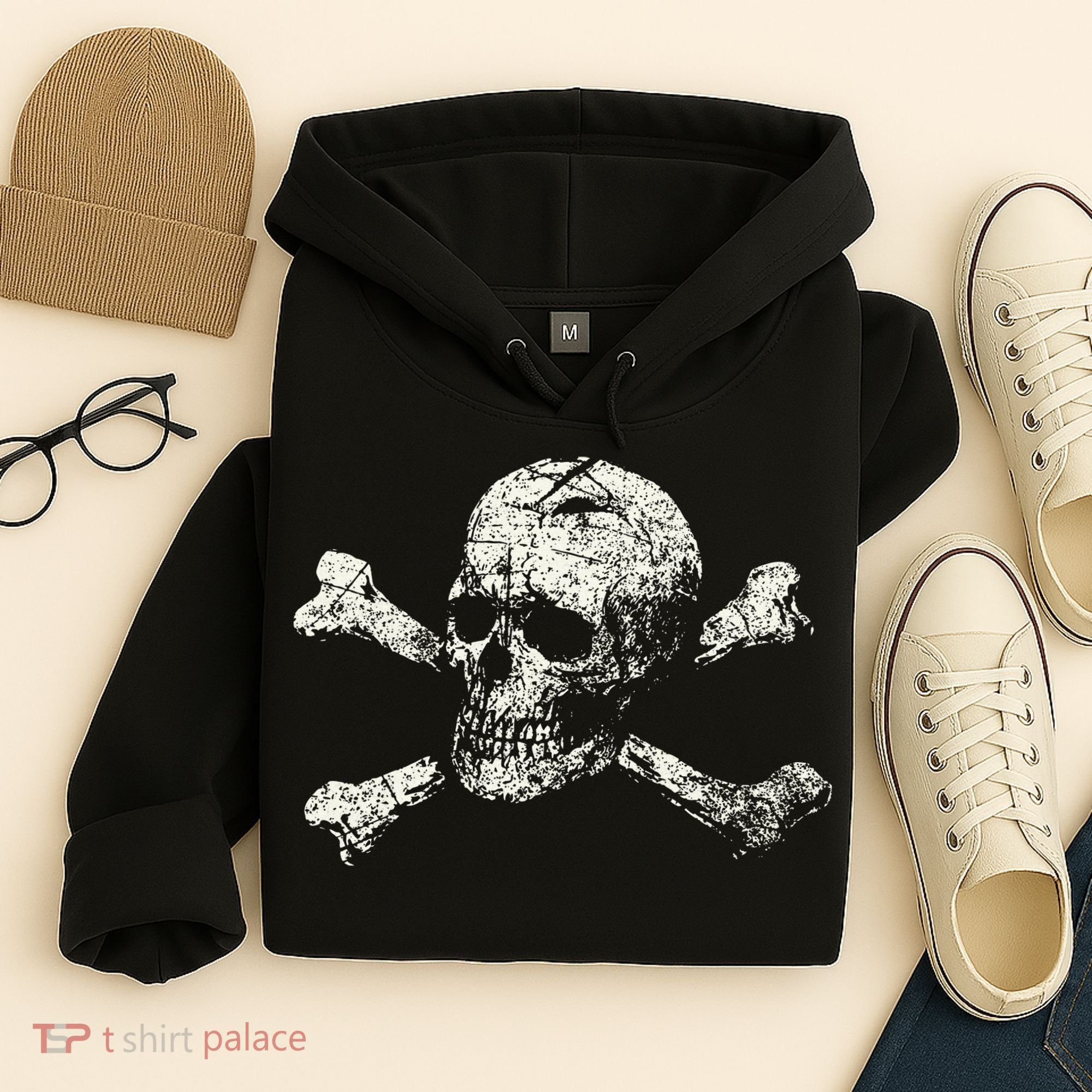 Pirate Skull Banner - Jolly Roger Symbol Hoodie