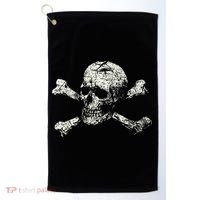 Pirate Skull Banner - Jolly Roger Symbol Golf Towel thumb 0
