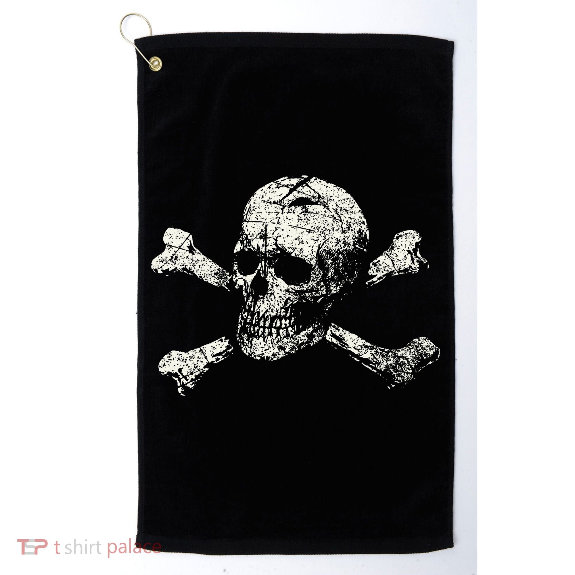Pirate Skull Banner - Jolly Roger Symbol Golf Towel
